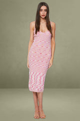 Pink Knit Midi Dress