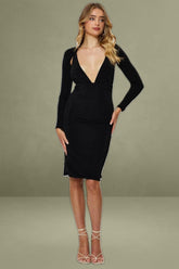 Black Bodycon Dress Long Sleeve Evening
