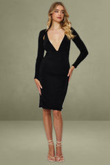 Black Bodycon Dress Long Sleeve Evening