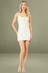 White Bodycon Dress Singlet Lace Mini