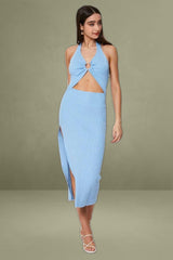 Blue Midi Dress Knit