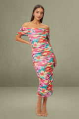 Floral Mesh Bodycon Dress