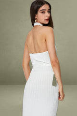 White Bodycon Dress Maxi Knit