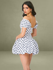 Umika Polka Dots Bubble Hem Mini Dress
