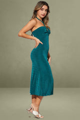 Green Midi Dress Keyhole