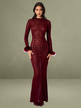 Patricia Burgundy Leopard Burnout Velvet Mesh Backless Maxi Dress