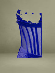 Priya Royal Blue Draping Corset High Slit Velvet Gown