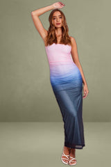 Pink Bodycon Dress Ombre Singlet Maxi
