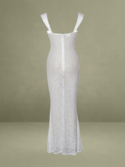 Veronica White Lace Maxi Dress