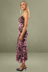 Multi-Floral Midi Bodycon Dress