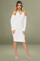 White Bodycon Dress Halter Neck