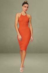 Brown Bodycon Dress Knit