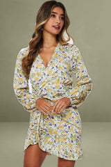 Print Mini Dress Long Sleeve Bodycon