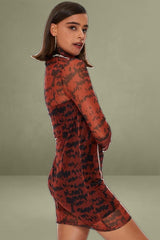 Print Tie Dye Overlocked Bodycon Dress