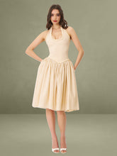 Idella Yellow Gingham U Neck Midi Dress