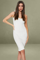White Midi Dress Knit