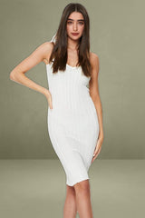 White Midi Dress Knit