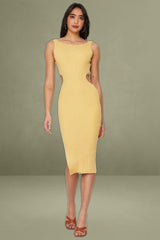 Orange Knit Dress Midi