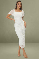 White Bodycon Dress Mesh