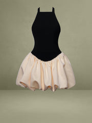 Yaira Backless Drop Waist Mini Bubble Dress