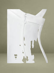 White Cross Straps Bodycon Mini Dress with Bubble Hem