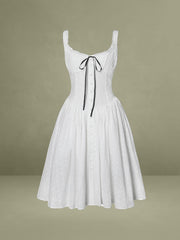 Madison Cotton Eyelet Square Neck Midi Dress