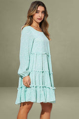 Print Mini Dress Long Sleeve