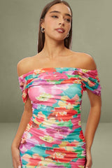 Floral Mesh Bodycon Dress