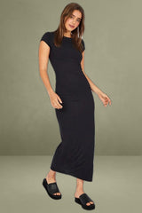 Black Supersoft Maxi Dress Short Sleeve