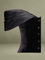 Echo Black Velvet Off-shoulder Pleated Mini Dress