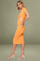Orange Mini Halter Neck Dress