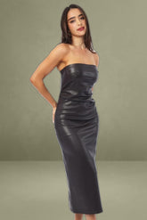 Brown Midi Bodycon Dress