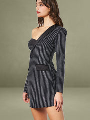 Winifred Rhinestone Crystal Blazer Dress