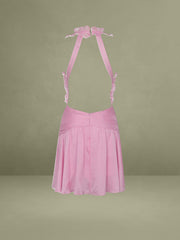 Odelle Tulip Pink Crinkle Chiffon Wrap Dress