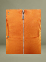 Elayna Orange Strappy Satin Corset High Slit Gown