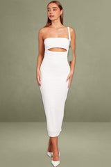 White Bodycon Dress Textured