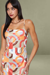 Print Mini Dress Satin
