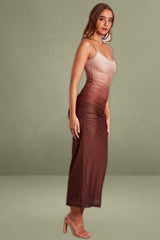 Brown Bodycon Dress Ombre Singlet Maxi