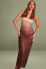 Brown Bodycon Dress Ombre Singlet Maxi
