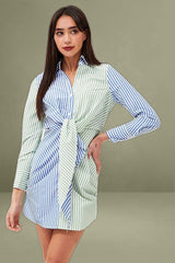 Stripe Shirt Dress Long Sleeve Mini