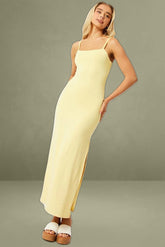 Yellow Bodycon Dress Maxi Supersoft