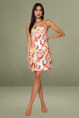 Print Mini Dress Satin