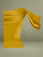 Ivona Gold Halter Neck Double Duchess Satin Gown