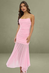 Pink Bodycon Dress Singlet Maxi