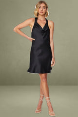 Black Mini Halter Neck Dress