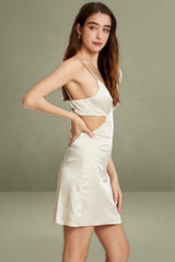 Beige Cut Out Bodycon Dress