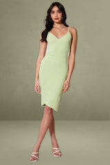 Green Bodycon Dress Long Sleeve Midi