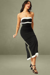 Black Bodycon Dress Colorblock