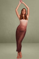 Brown Bodycon Dress Ombre Singlet Maxi