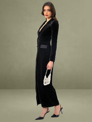 Willow Velvet High Slit Blazer Gown